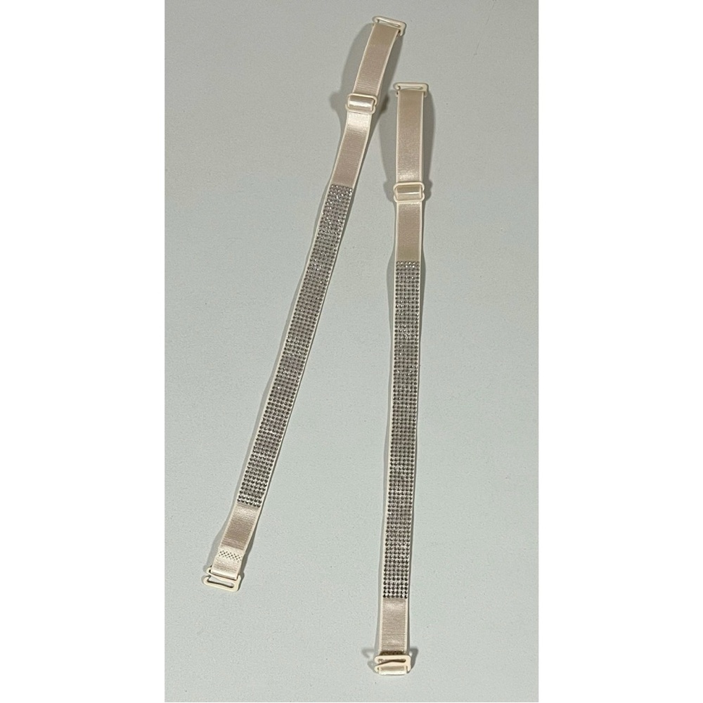 Tan Diamond Bra Straps Hosiery Lingerie Fashion Accessory Matching Pair Set 💎